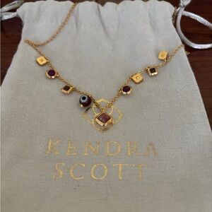 Kendra Scott Gold Necklace with Red Accents